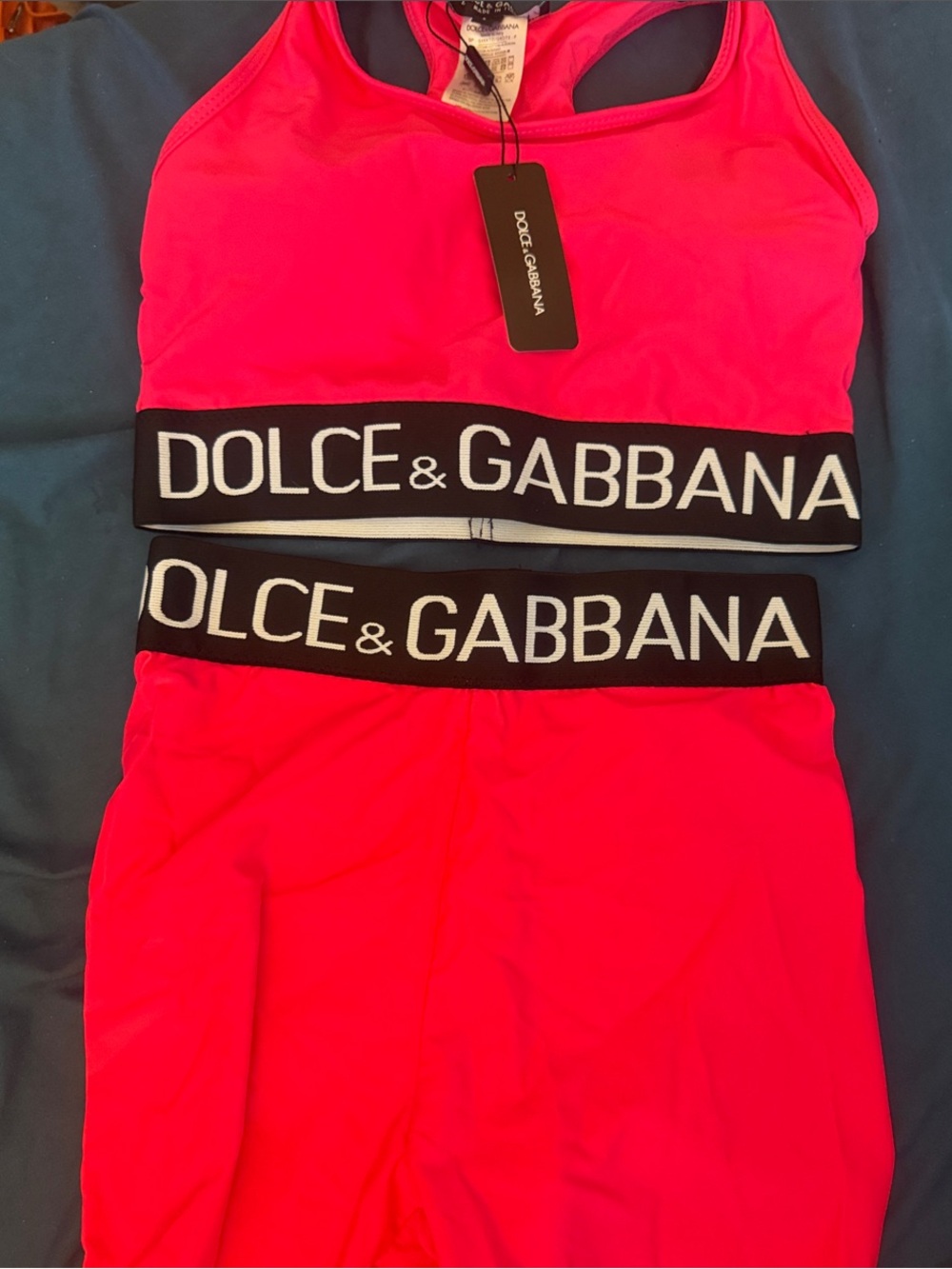 Neon Pink Sports Bra and Leggings Set